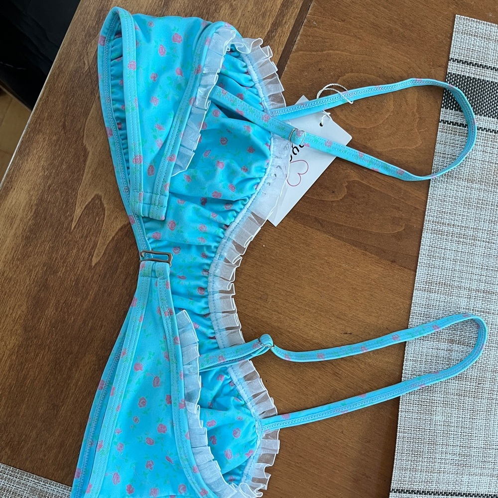 Blue Floral Bikini Set - Picture 3 of 6